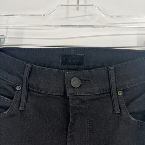 Mother Jeans Womens 26 The Cha‎ Cha Fray Black Feminine High Rise Flare - Picture 4 of 7